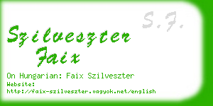 szilveszter faix business card